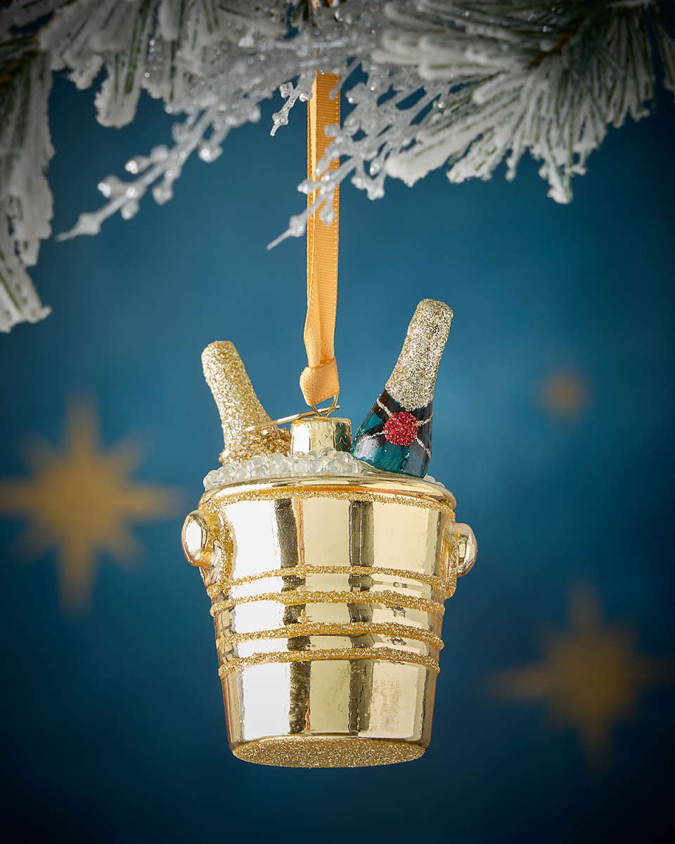 Bucket of Champagne Christmas Ornament
